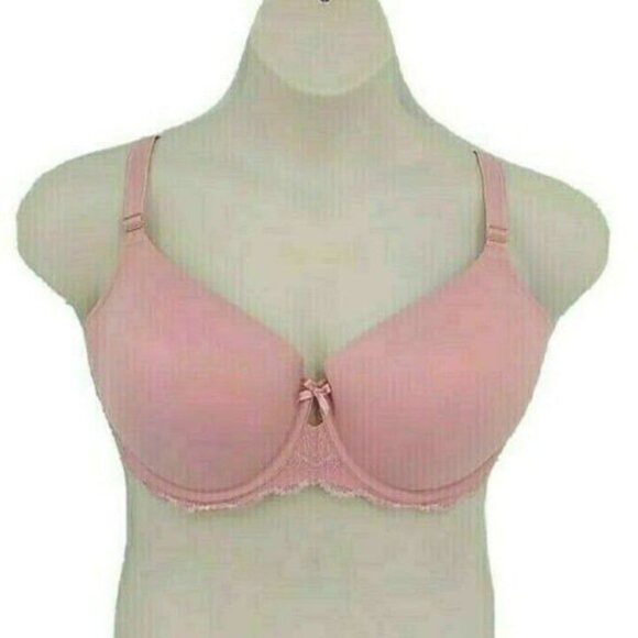 INC International Concepts Womens T Shirt Bra Plus Size 42G Pink with Lace NEW - Picture 2 of 8